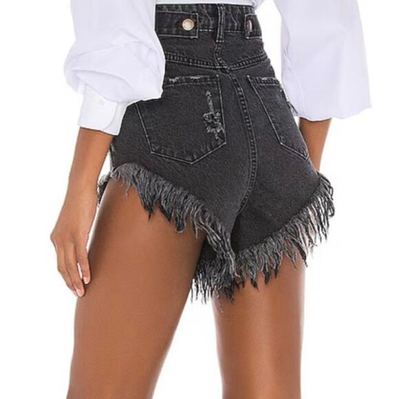 RETROFETE Revolve Tessa Shorts Black Onyx Distressed Dark Fairy Punk - Sz 27 - Picture 3 of 9